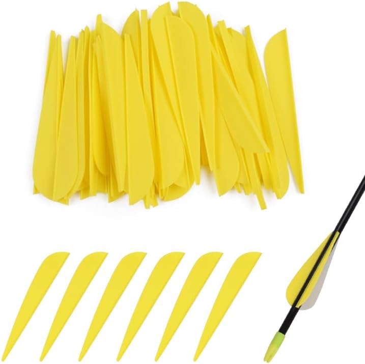 TY Archery 4 Inch Archery Fletches Plastic TPU Fletching Vanes Feathers Vane DIY for Archery Arrows Carbon Arrow Hunting Target Shooting - Pack of 50 - Image 1